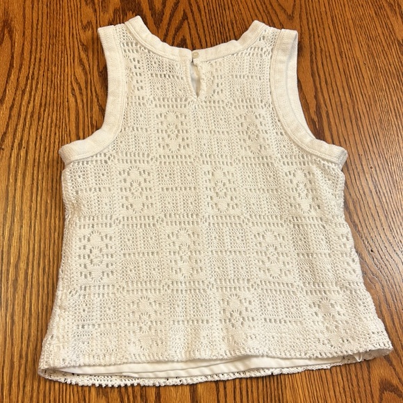 LOFT White Lace Cotton Tank Top Sweater Size XS Petite - Picture 4 of 8